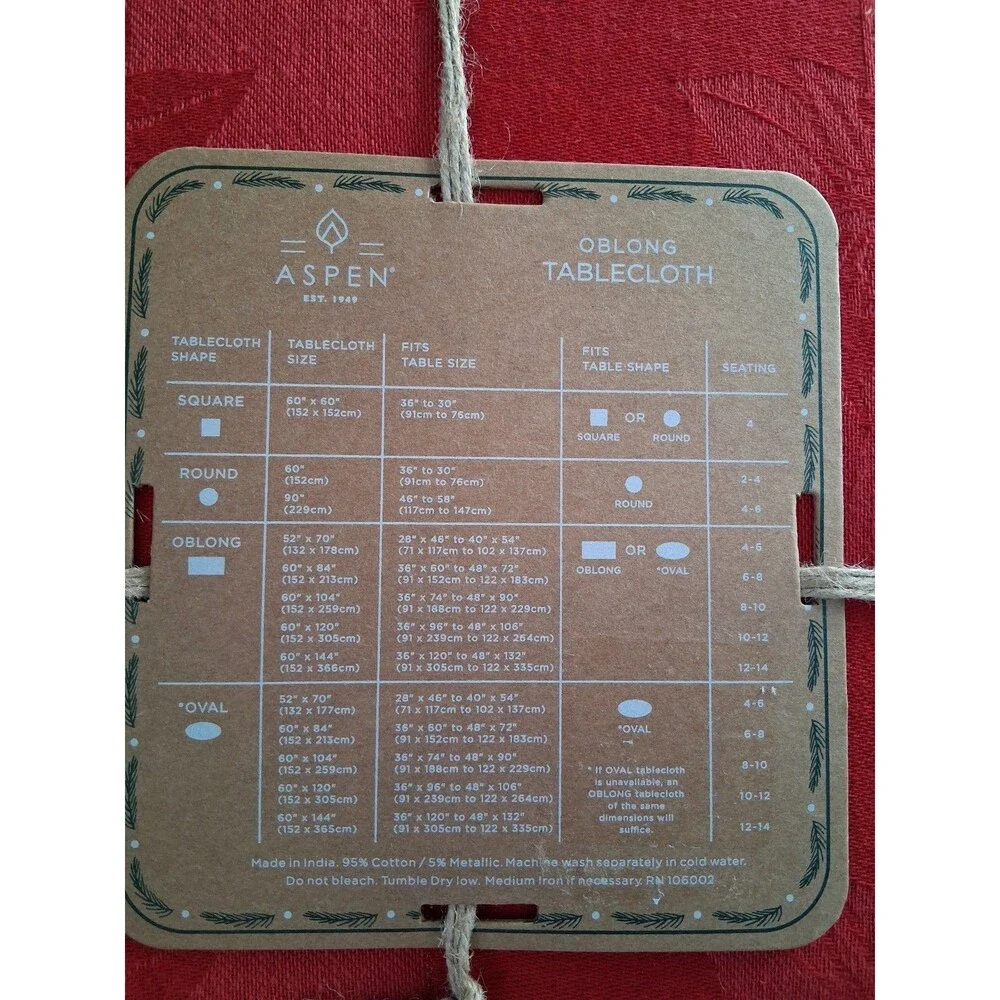 NEW! Aspen Christmas Tablecover, 60